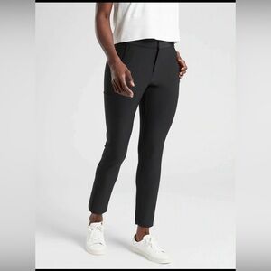 Athleta Stellar Trousers Pants Ankle Zipper Pockets Women 4 Black Work Casual